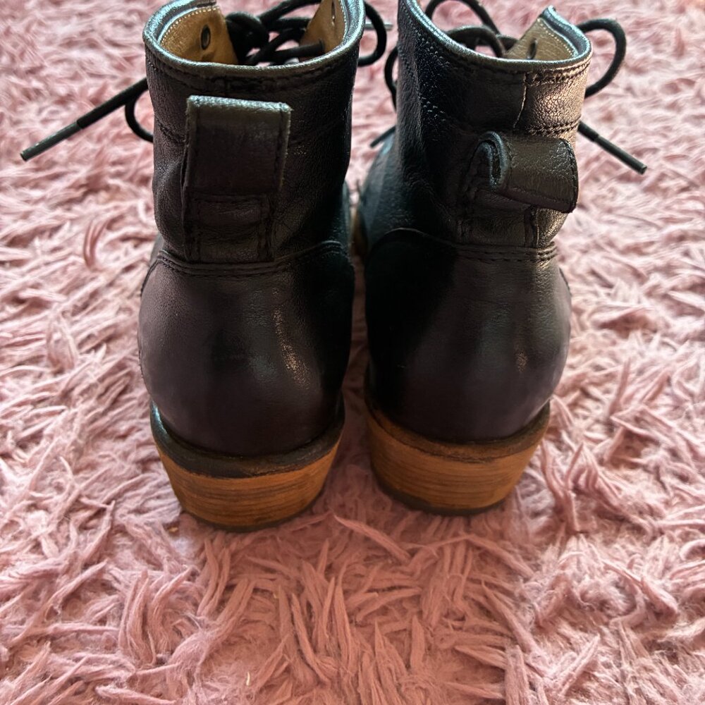 ❗️SOLD❗️Frye Carson Shortie Black Leather Lace-Up Ankle Oxford Booties Size 8 - Picture 5 of 7